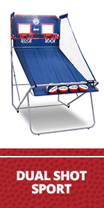 Pop-A-Shot - Home Dual Shot | Arcade Basketball Game for Home | Sensor Scoring Hoop, 16 Game Modes, 7 Balls | Foldable for Easy Storage | Fun for All Players