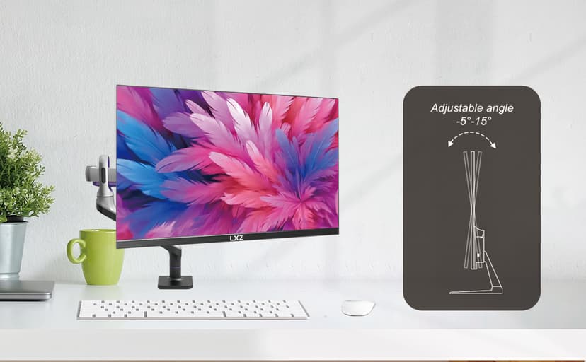 LXZ Gaming Monitor 24.5 inch, 200hz Monitor FHD 1080P Frameless IPS Display with Eye Care, DP/HDMI, Wall Mount Compatible - Black