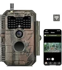 GardePro E6 WiFi Trail Camera (Non-Cellular), Stable WiFi with External Antenna, On-Site App Viewing, 64MP 1296P HD, No-Glow Night Vision, Motion Activated Waterproof Game Camera