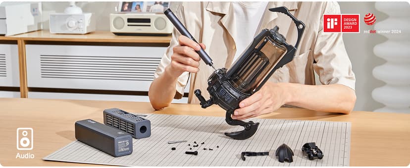 Fanttik E1 Max Electric Screwdriver, Mini Precision Screwdriver Set, 50 Magnetic Bits, Magnetic Storage, 5/32‘’Hex, Repair Tool Kit for Electronics Phone Camera Laptop Watch (Grey)