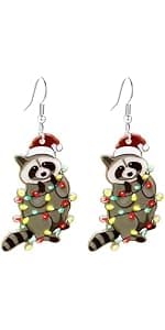 WCRAZYE Christmas Wood Earrings for Women Handmade Wooden Teardrop Dangle Earrings Christmas Xmas New Year Party Earrings Set Winter Holiday Jewelry Gift B0BNNNMHD4