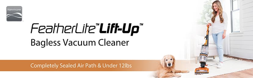 Kenmore DU4080 Featherlite Lift-Up Bagless Upright Vacuum 2-Motor Power Suction Lightweight Carpet Cleaner with HEPA Filter, 2 Cleaning Tools for Pet Hair, Hard Floor, Orange