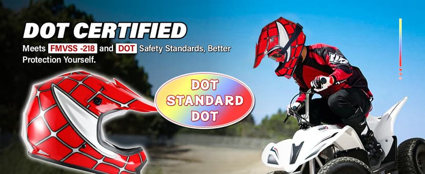 SLMOTO DOT Youth & Kids Motocross Offroad Street Helmet Black Spider Motorcycle Youth Helmet Dirt Bike Motocross ATV Helmet+Goggles+Gloves Medium