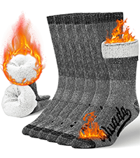 Alvada Merino Wool Hiking Socks Thermal Warm Crew Winter Boot Sock For Men & Women 3 Pairs