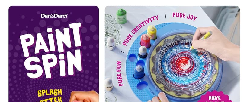 Dan&Darci Paint Spin Art Machine Kit for Kids - Arts & Crafts for Boys & Girls Ages - Art Craft Set Gifts for 6-9 Year Old Boy, Girl - Painting Spinner Toys - Birthday Gift Ideas for Ages 6-12 Years