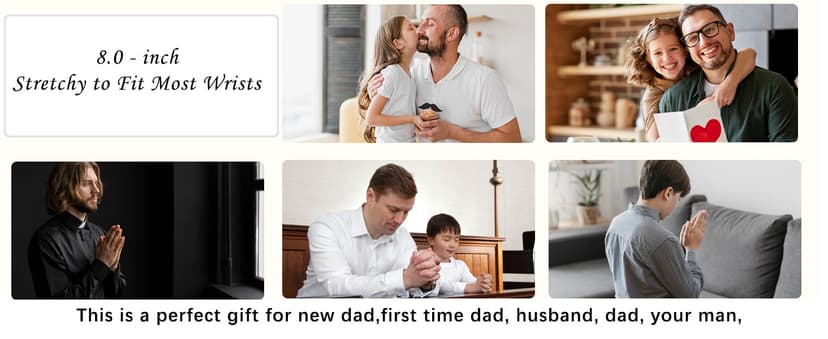 Gifts for Dad New Dad Stepdad Husband, American Flag Cross Beads Bracelet Jewelry Gifts for Father Men from Daughter Son Wife