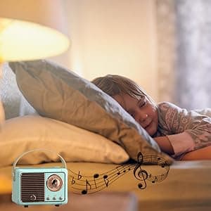 Retro Bluetooth Speaker, Wireless Portable Speaker with Crystal Clear Stereo Sound and Rich Bass, Vintage Decor, Retro Decor, Gifts for Teen Girls Boys Women (Blue)