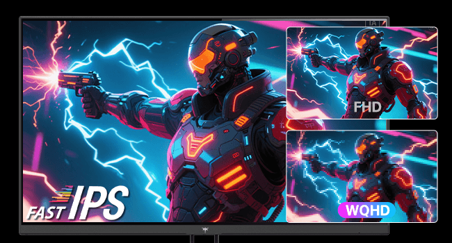 KTC 27 Inch Gaming Monitor - 2K QHD 2560 x 1440 Monitor, Up to 210Hz & 1ms, Bulit-in Speakers, Adaptive Sync, HDR400, 131% sRGB, IPS Monitors Gamer with HDMI 2.0 x 2 & DP1.4 x 2, H27T22C-3