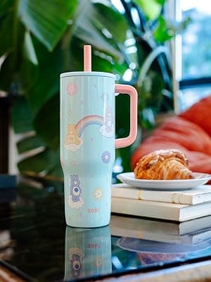 BPA Free, Silicone Straw, Handle, Cupholder Friendly, Dishwasher Safe, For Office, Home, Travel, Work, Gym, Fitness Zak Designs Harry Potter 30oz Spill-Proof Insulated Stainless Steel Tumbler B0FT7C47X5
