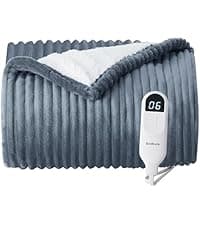 Preheat Function, 6 Heat & 6 Timer (Up to 10H) Settings, 8H Auto Shut Off, ETL & FCC, Gifts for Men Senior, Cozy Room Decor Bedsure Thick Heated Blanket Electric Throw, Fast Heating, Grey 50"x60" B0BZYX45MR