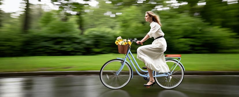 26 Inch Beach Cruiser Bike for Women, Hybrid Womens Bike with 7 Speed, Adjustable Seat, Lightweight Women Beach Cruiser Bike with Anti-Skid Tires, V-Brakes