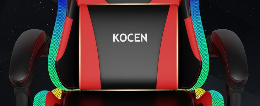 Gaming Chairs for Adults Tall and Kids,Lumbar Support,LED Lights,High Back Reclining Computer Chair with Headrest (Black+Blue)