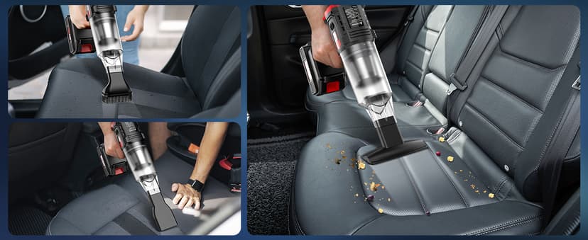 ONAVOT Handheld Vacuum Cleaner Cordless - 35000PA Strong Suction for Car & Home, Car Vacuum Portable Rechargeable Lightweight for Pet Hair with HEPA Filter, Quick Clean in Office/Desk/Couch (Red)