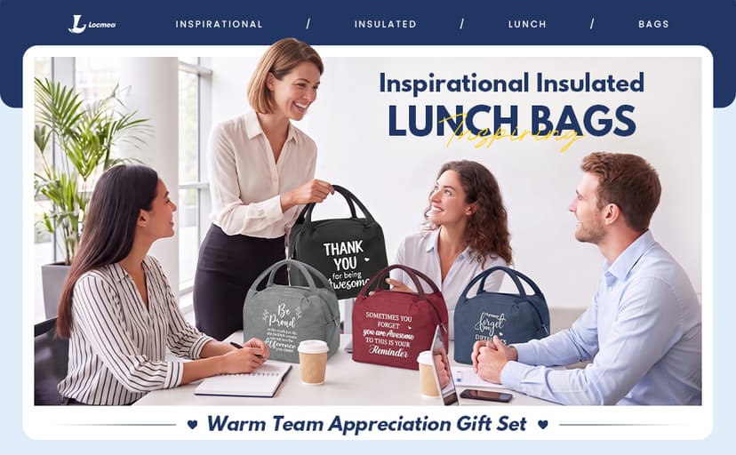 Insulated Lunch Bag, Reusable Leakproof Tote Box, Inspirational Thank You Gift, Teacher Coworker Volunteer Customer Nurses 16 Pcs Christmas Employee Appreciation Gift Bulk Team Staff Classic B0GHNFCD4H