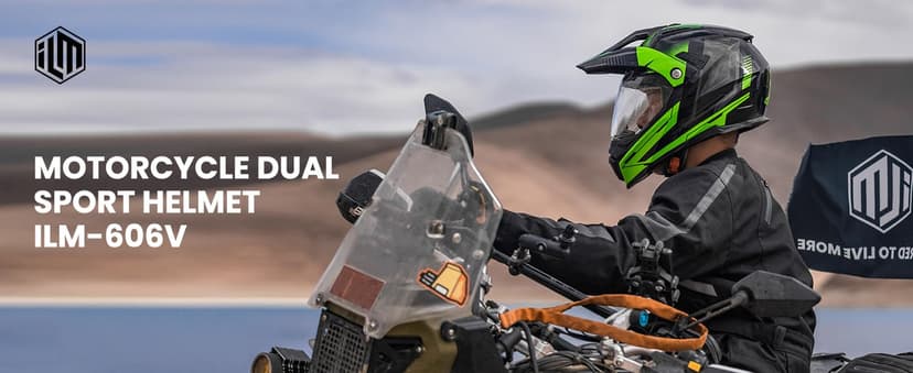 ILM Off Road Motorcycle Dual Sport Helmet Full Face Sun Visor Dirt Bike ATV Motocross Casco DOT Certified Model 606V
