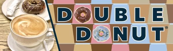 Double Donut Coffee Flavored Hot Chocolate Packets Variety Pack, 9 Count Includes Classic, Chocolate Raspberry, Salted Caramel, Peppermint, Eggnog & Gingerbread