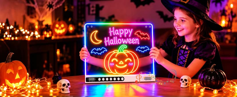 8 Colors, 8 Modes, 15 Light Effects with Music & Blue-Tooth, Doodle Neon Glow Pad Toys Gift for Girls/Boys/Kids 16" Rechargeable LED Drawing Board, Kids Birthday Christmas Gift B0GT9HHRJJ