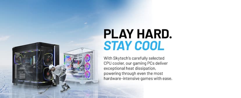 Skytech Gaming Storm Gaming PC, AMD Ryzen 5 5500 3.6GHz, NVIDIA RTX 5050 8GB, 1TB NVMe SSD, 32GB DDR4 RAM 3200, 650W Gold PSU, Wi-Fi, Win 11, Desktop