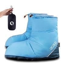 QEZER Down Booties for Men and Women Keep Warm Foot Warmers Camping Slippers Winter Camping Socks