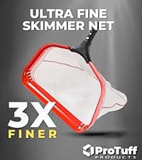 ProTuff 19" Fine Pool Net for PROS – “490 Promise” Unlimited Unconditional Replacement – Cleans 3X Faster Than Vacuum – Wide Pool Skimmer Net with Deep Bag for Easy Maintenance of Leaves, Bugs, Debris