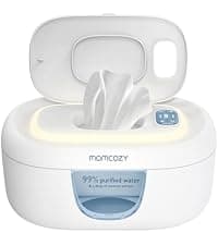 Wipe Warmer with Night Light, Fast and Even Heating, 4 Adjustable Temperature Modes, Baby Shower & Registry Must-haves, Grey Momcozy Baby Wipe Warmer, Innovative Spring Design,Large Capacity Dispenser B0FZKLFGJ1