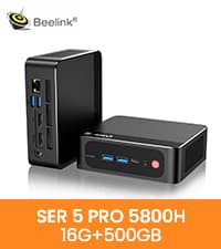 Beelink Ser5 Pro mini PC, AMD Ryzen 5 5500U (Up to 4.0GHz,6C/12T), 16GB DDR4 500GB PCle SSD,mini Computer Support 4K Triple Display/2.5G LAN/WiFi6/BT5.2, Home/Office Mini Desktop Computer