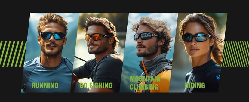 Foliful 3 Pack Polarized Sports Sunglasses for Men, Mens Sunglasses Wrap Around UV400 Protection for Cycling Fishing Driving