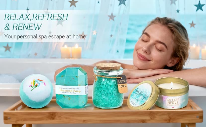 Birthday Gifts for Women, Gifts for Women, Mom, Wife, Girlfriend, Sister, Friends, Her, Relaxing Spa Gifts Basket Self Care Gifts, Christmas, Valentine's Day, Mother's Day Gifts