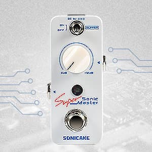 SONICAKE Clean Boost Pedal with Buffer and +12dB Gain, Mini Pure Boost Guitar Bass Effects Pedal - Sonic Super Master
