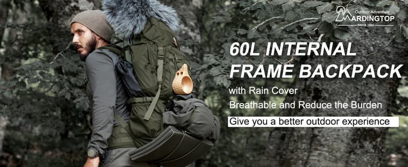 Mardingtop 60L Military Internal Frame Backpack for Hiking,Camping,Hunting,Rucksack Backpack with Rain Cover