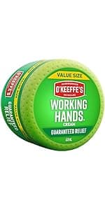 O'Keeffe's Working Hands Hand Cream for Extreme Dryness - 3.4 oz Jar (1 Pack) - Repairing Skincare for Cracked, Dry Hands
