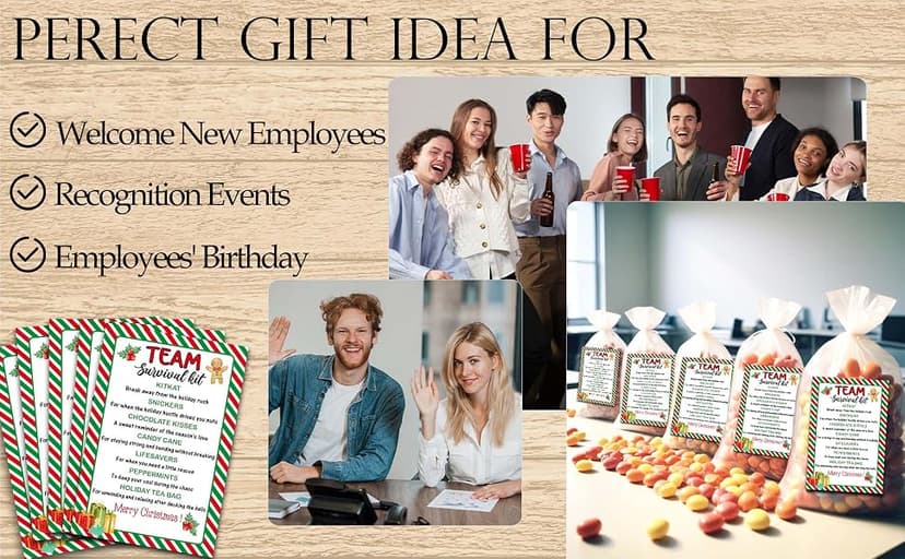 40 Pcs Team Survival Kit Gift Tag, Christmas Staff Appreciation Tags for Gift Bags, Welcome to the Team Gifts for Volunteers Employees - KA06 B0FJ2B58B3