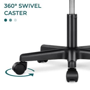 DUMOS Armless Office Chairs with Wheels, Ergonomic Adjustable Home Desk Swivel Rolling Task Chair No Arms, Comfy Mesh Mid Back Computer Work Vanity Desk Chairs for Small Spaces, New Black