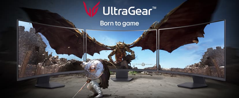 LG 27GS60QC-B Ultragear 27-inch Curved Gaming Monitor QHD (2560x1440) 180Hz 1ms 1000R AMD FreeSync HDR10 HDMIx2 DisplayPort Borderless Design Black Stabilizer DAS Crosshair FPS Counter - Black