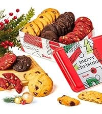 David's Cookies Christmas Cookies Gift Box - Fresh Baked Assorted Mini Cookies in Winterwonderland Tin with Chocolate Chip, White Chocolate Chip & Red Velvet - Gourmet Holiday Food Gift Basket