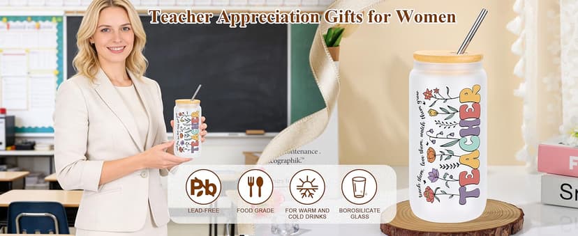 Teacher Appreciation Gifts for Women, Thank You & End of Year Gifts for Women Teachers Set of 10