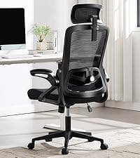 Fizzin Ergonomic Office Chair, 400 LBS Computer Chairs with Adjustable Lumbar Support, Breathable Mesh Desk Chair Ergonomic with Thickened Cushion, Comfy Home Office Desk Chair (Black)