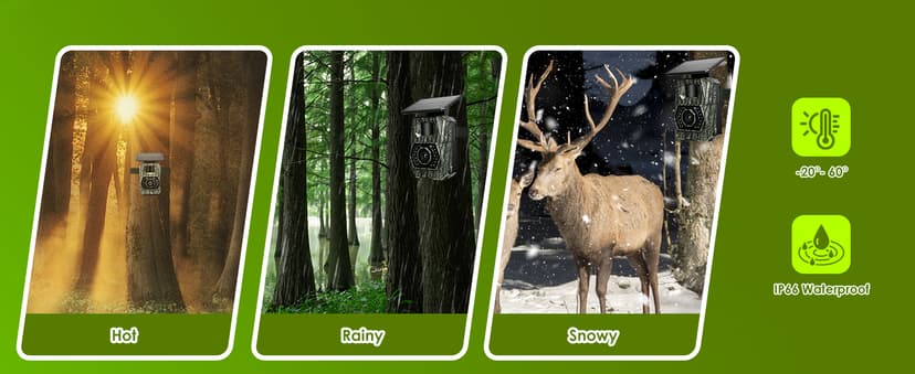 MAXDONE Solar Trail Camera WiFi Bluetooth - 48MP 30fps Game Camera with 5200mAh Rechargeable Battery, 0.1s Trigger Speed Motion Activated Trail Cam IP66 with 32GB TF Card for Wildlife Monitoring