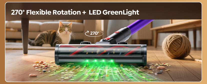 Cordless Vacuum Cleaner 65min/600W/50KPA Self-Standing Vacuum Cleaners for Home with 3.3Ft Hose & Auto Mode, Wall Mount Charging Stick Vacuums with Fragrance Dust-Scraper for Hardwood Floor/Car/Pet