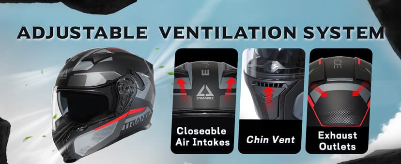 TRIANGLE Modular Motorcycle Helmets for Men Flip Up Full Face Helmet Dual Visor with Internal Sunshield DOT Approved
