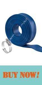 Eastrans 1 IN x 100 FT Heavy Duty Flat Discharge Hose, Weather & Burst Resistant, Best Hose for Inground Pools, Filter & Drain Hose