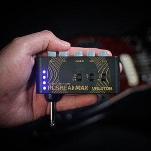 VALETON Guitar Headphone Amplifier Multi Effects Pocket Rechargeable Mini Practice Amplifier Rushead Max (Include 2 Additional Guitar Picks)