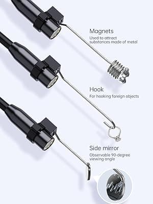 Endoscope Camera with Light, Borescope Camera with 4.3" IPS Screen, 1920P HD with 8 LED Lights, 16.4FT Semi-Rigid Cord Bore Scope, Gadgets for Men & Tools for Men