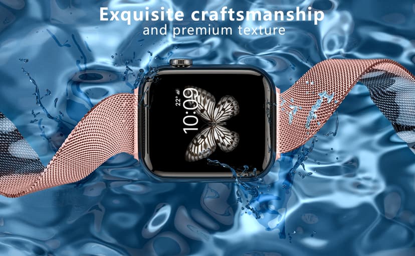 Zedoli Metal Band Compatible with Apple Watch Band 40mm 38mm 41mm 45mm 44mm 42mm 46mm for Women Men, Stainless Steel Milanese Mesh Loop Magnetic Wristbands for iWatch Series 11 10 9 8 7 6 5 4 3 2 1 SE
