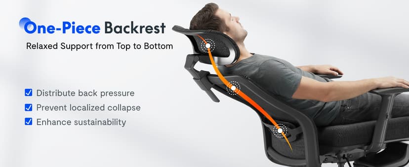 FLEXISPOT OC3 Cloud Ergonomic Office Chair with Footrest, High Back Computer Chair with Adjustable Lumbar Support/2D Headrest, Desk Chairs for Home Office Gaming Working, Black,Foam Seat,Cloud-F