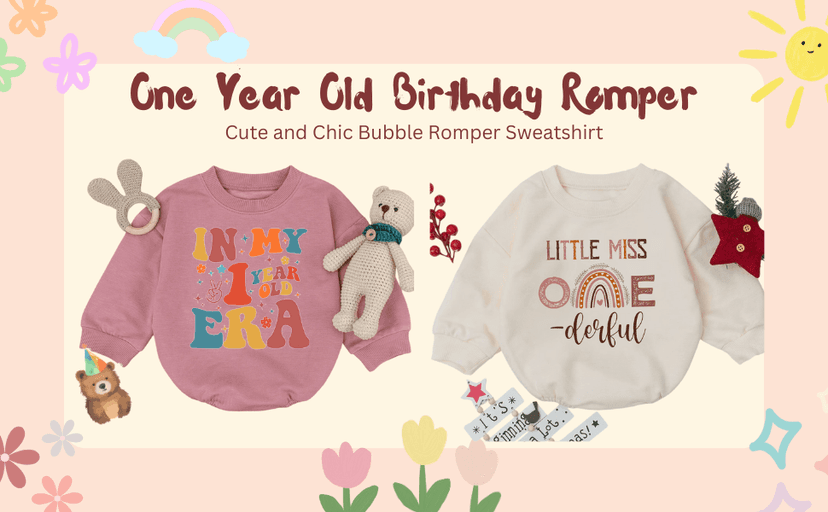 2Pcs Baby Girl First Birthday Romper, 1st Birthday Era Baby Girl Outfits