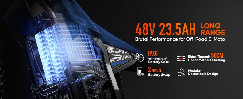 Electric Dirt Bike for Adults Teens, 3000W Brushless 220Nm Motor - 45° Slope, 38 MPH, 48V/23.5Ah Removable Battery, Dual Hydraulic Brakes & Full Suspension Electric Motorcycle for Age 13+