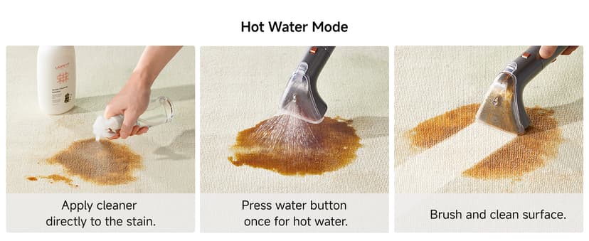 uwant Portable Carpet Cleaner with Steam& Heating System 18Kpa Powerful Suction Carpet Cleaner with 4 Cleaning Tools& Solution 2 in 1 Upholstery Cleaner Steam Cleaner for Pets, Car