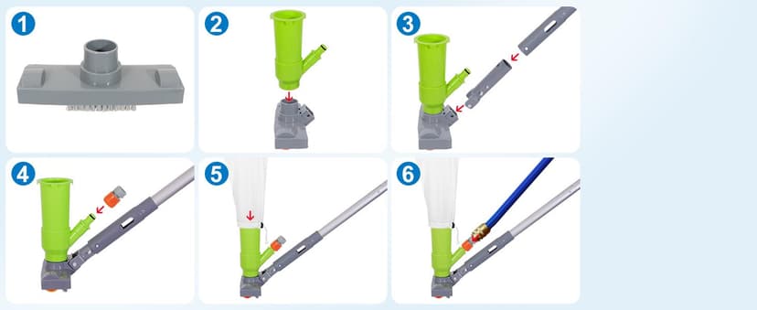 Sepetrel Deluxe Swimming Pool Cleaning Kit with Spa Jet Vacuum Cleaner,Brush, Semi-deep Skimmer Net & Adjustable 57.5-inch Pole,Ideal for Cleaning Above Ground,Inflatable Pools