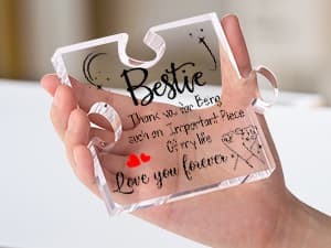 Bestie Gifts for Women Friendship - 0.6" Thickness Acrylic Puzzle & Gift Box,Gifts for Friends Female,Friend Keepsake for Women Birthday,Bff Soul Sister Work Bestie Gift for Thankgiving Present